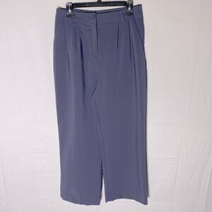 Fashion Nova Periwinkle Purple Blue Pleated Front High Rise Wide Leg Pants L